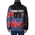 Custom Knights Padded Jacket Warrior Mascot With Aboriginal Indigenous