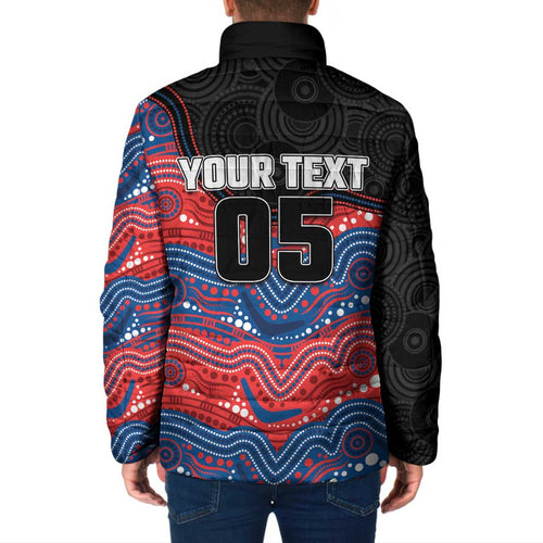 Custom Knights Padded Jacket Warrior Mascot With Aboriginal Indigenous