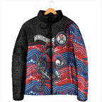 Custom Knights Padded Jacket Warrior Mascot With Aboriginal Indigenous