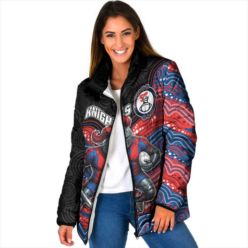 Custom Knights Padded Jacket Warrior Mascot With Aboriginal Indigenous