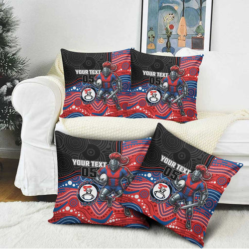 Custom Knights Pillow Cover Warrior Mascot With Aboriginal Indigenous