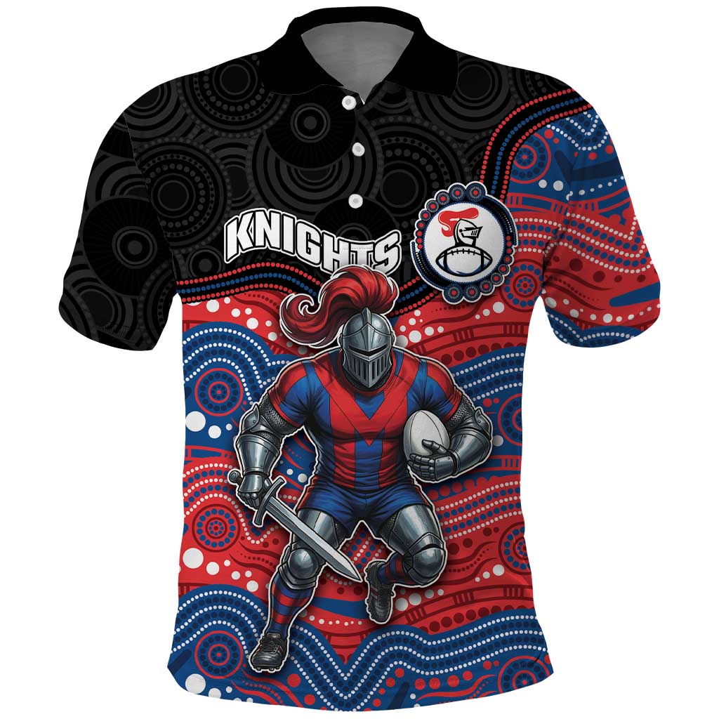 Custom Knights Polo Shirt Warrior Mascot With Aboriginal Indigenous