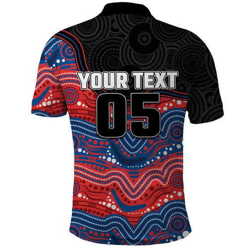 Custom Knights Polo Shirt Warrior Mascot With Aboriginal Indigenous
