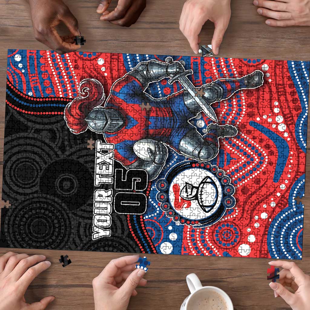 Custom Knights Puzzle Warrior Mascot With Aboriginal Indigenous