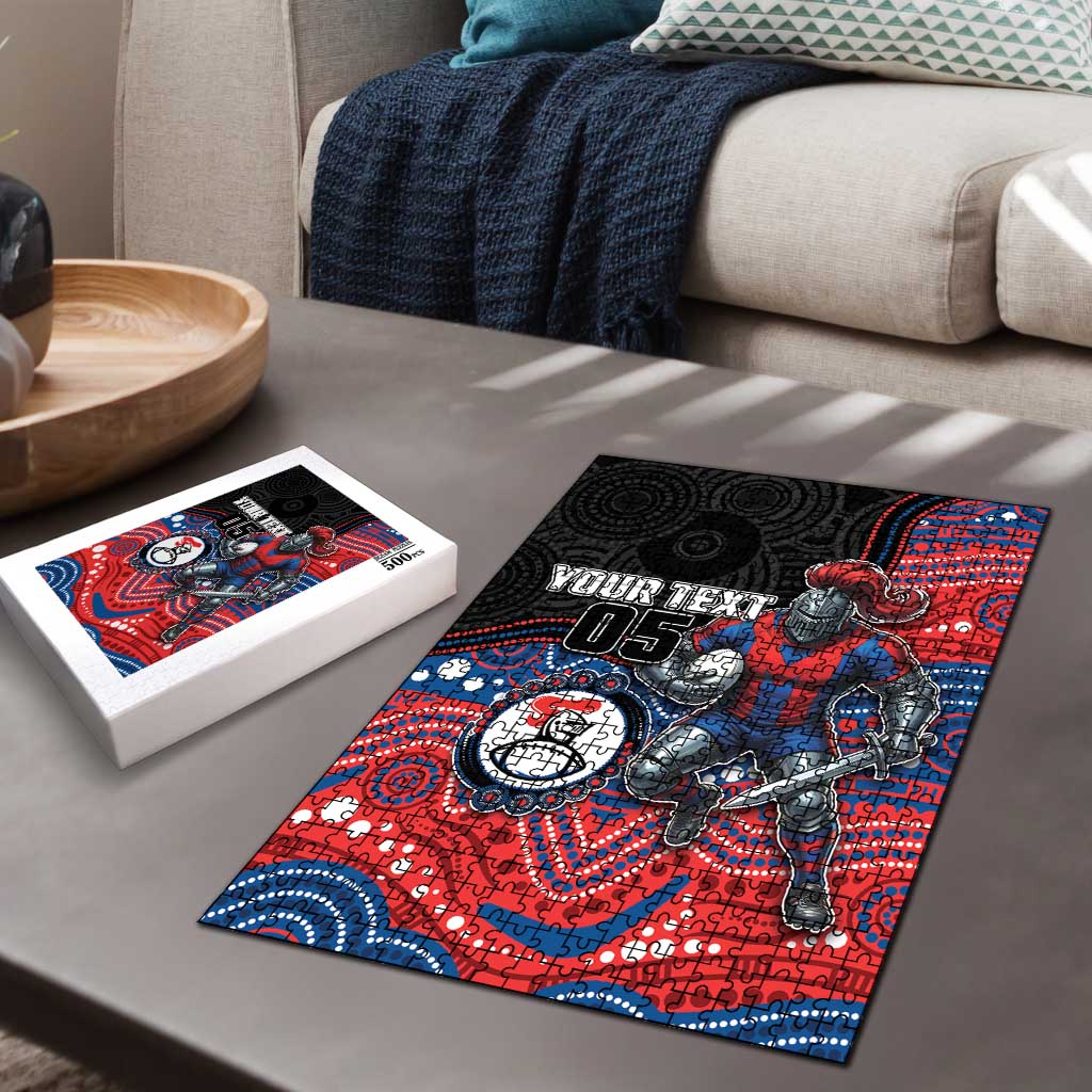 Custom Knights Puzzle Warrior Mascot With Aboriginal Indigenous