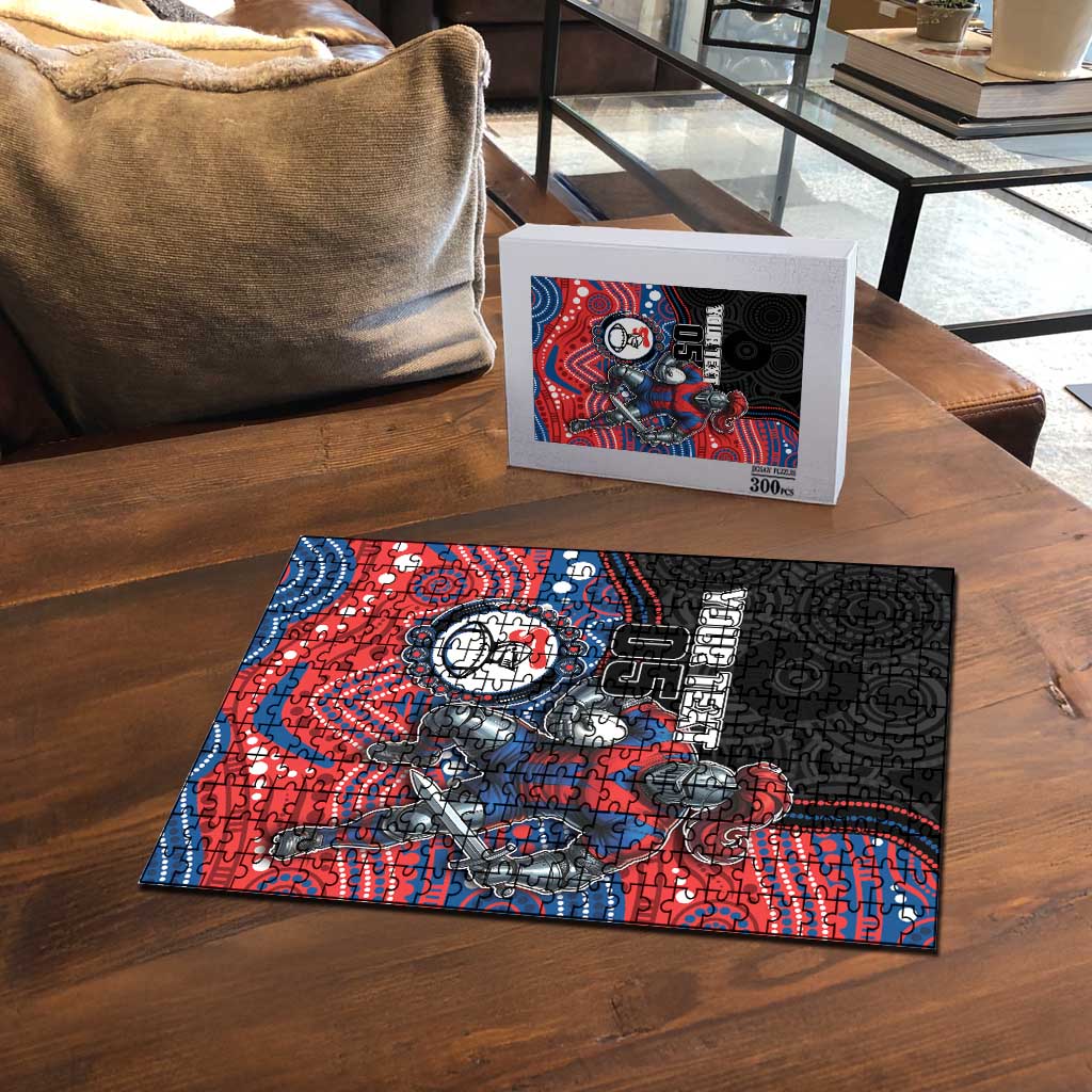 Custom Knights Puzzle Warrior Mascot With Aboriginal Indigenous