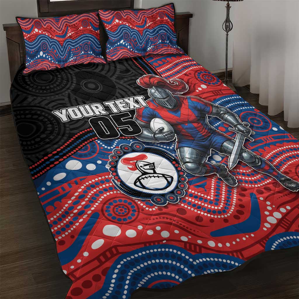 Custom Knights Quilt Bed Set Warrior Mascot With Aboriginal Indigenous