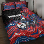 Custom Knights Quilt Bed Set Warrior Mascot With Aboriginal Indigenous