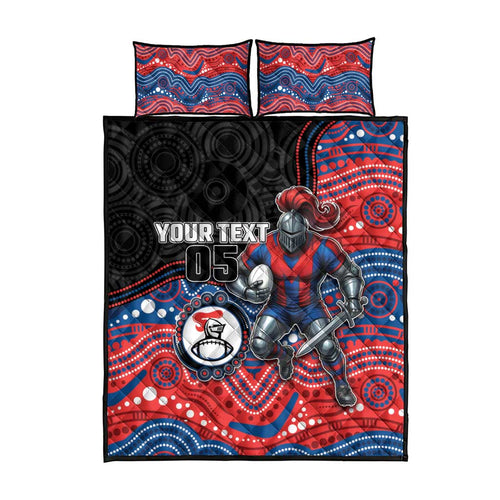 Custom Knights Quilt Bed Set Warrior Mascot With Aboriginal Indigenous
