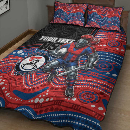 Custom Knights Quilt Bed Set Warrior Mascot With Aboriginal Indigenous