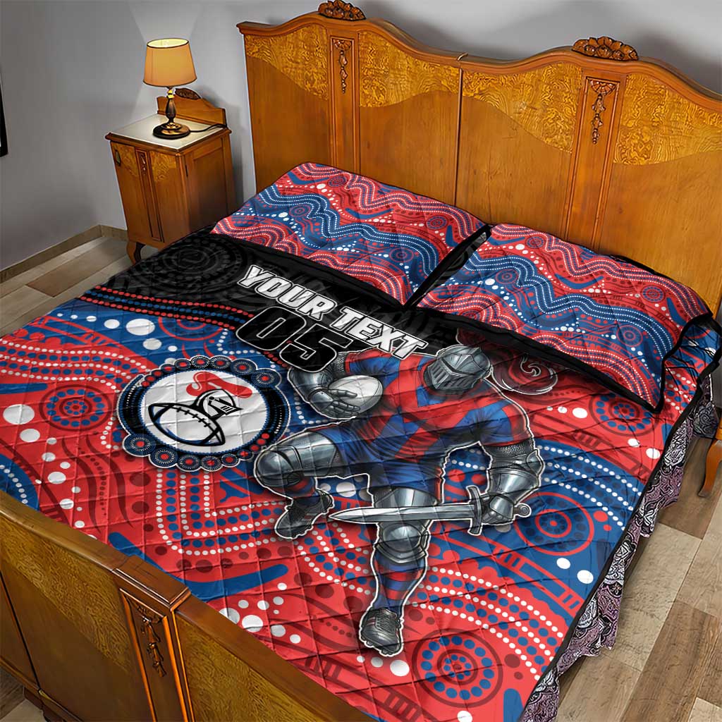 Custom Knights Quilt Bed Set Warrior Mascot With Aboriginal Indigenous