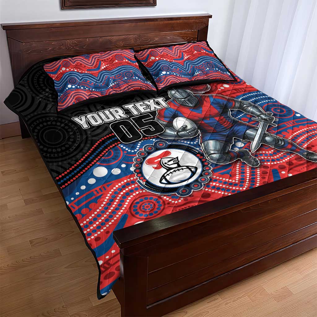 Custom Knights Quilt Bed Set Warrior Mascot With Aboriginal Indigenous