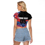 Custom Knights Raglan Cropped T Shirt Warrior Mascot With Aboriginal Indigenous