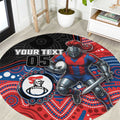 Custom Knights Round Carpet Warrior Mascot With Aboriginal Indigenous