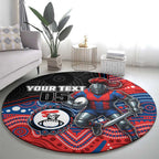 Custom Knights Round Carpet Warrior Mascot With Aboriginal Indigenous