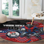 Custom Knights Round Carpet Warrior Mascot With Aboriginal Indigenous