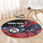 Custom Knights Round Carpet Warrior Mascot With Aboriginal Indigenous