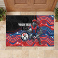 Custom Knights Rubber Doormat Warrior Mascot With Aboriginal Indigenous