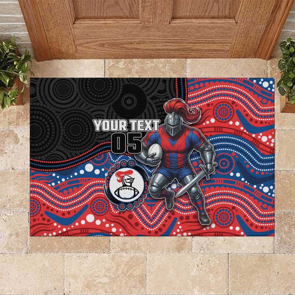 Custom Knights Rubber Doormat Warrior Mascot With Aboriginal Indigenous
