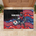 Custom Knights Rubber Doormat Warrior Mascot With Aboriginal Indigenous