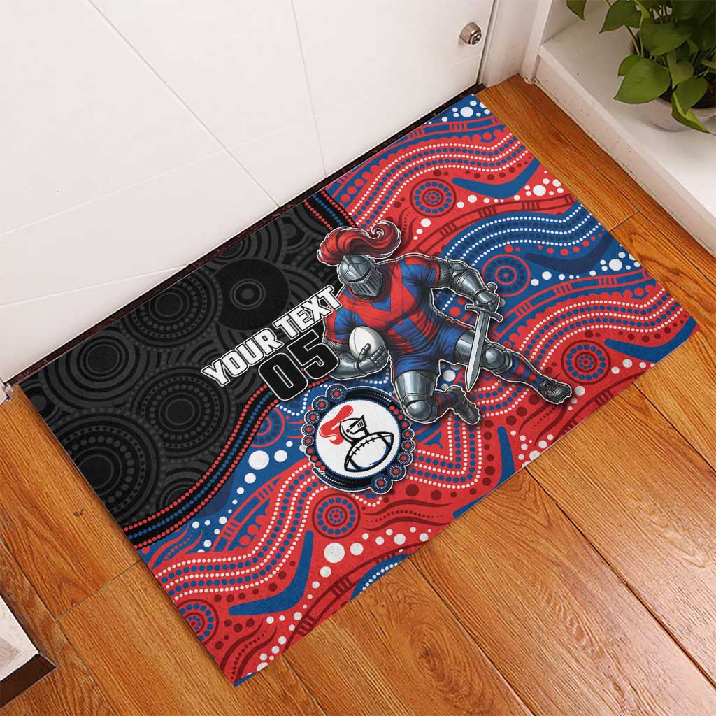 Custom Knights Rubber Doormat Warrior Mascot With Aboriginal Indigenous