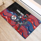 Custom Knights Rubber Doormat Warrior Mascot With Aboriginal Indigenous