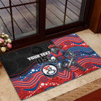 Custom Knights Rubber Doormat Warrior Mascot With Aboriginal Indigenous