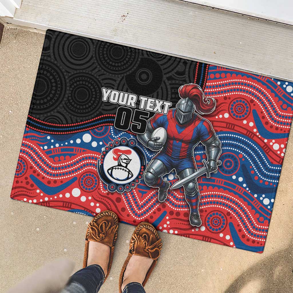 Custom Knights Rubber Doormat Warrior Mascot With Aboriginal Indigenous