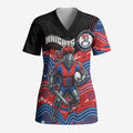 Custom Knights Scrub Top Warrior Mascot With Aboriginal Indigenous