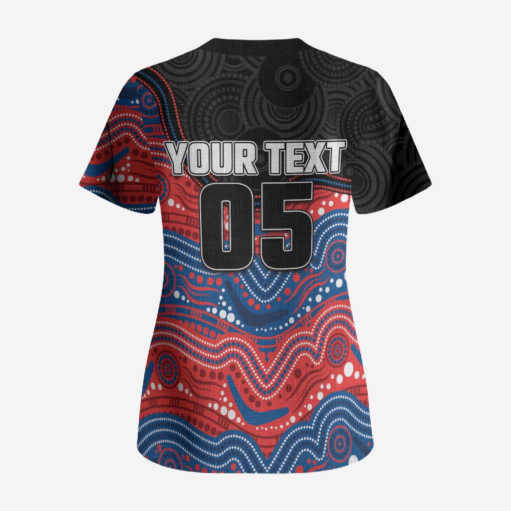 Custom Knights Scrub Top Warrior Mascot With Aboriginal Indigenous