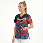 Custom Knights Scrub Top Warrior Mascot With Aboriginal Indigenous