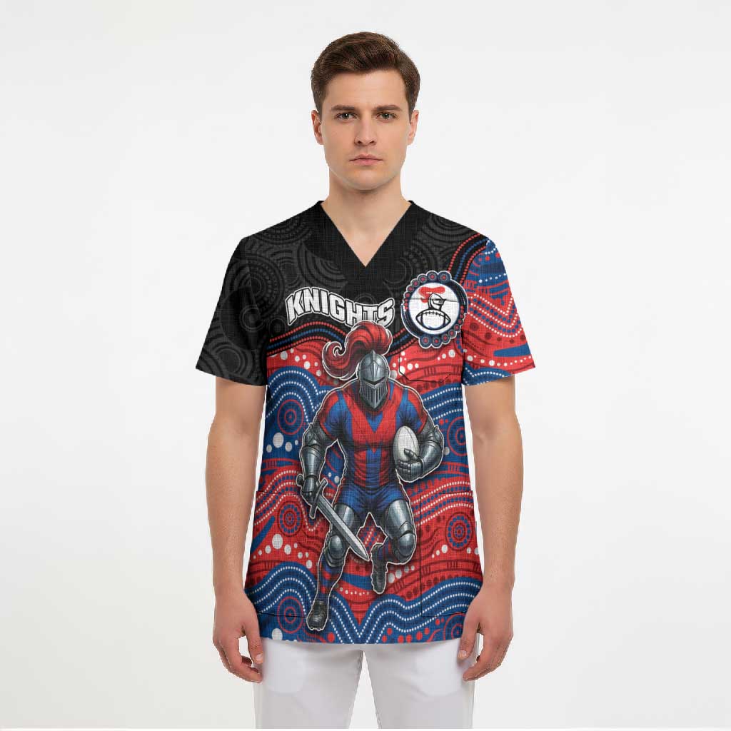 Custom Knights Scrub Top Warrior Mascot With Aboriginal Indigenous