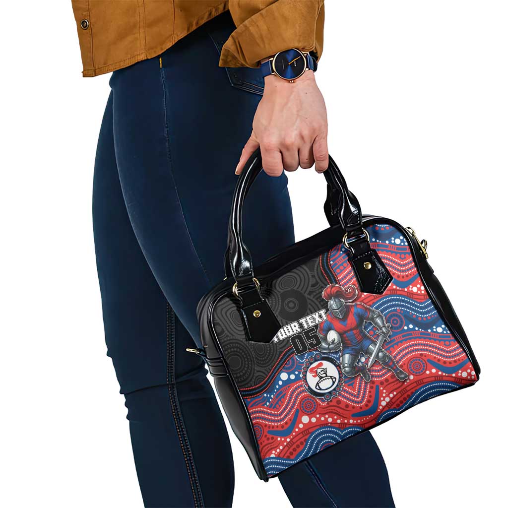 Custom Knights Shoulder Handbag Warrior Mascot With Aboriginal Indigenous