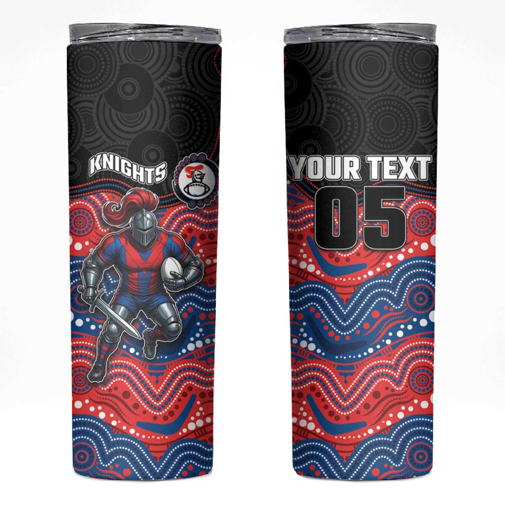 Custom Knights Skinny Tumbler Warrior Mascot With Aboriginal Indigenous