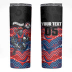 Custom Knights Skinny Tumbler Warrior Mascot With Aboriginal Indigenous