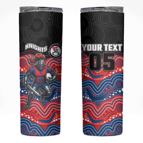 Custom Knights Skinny Tumbler Warrior Mascot With Aboriginal Indigenous