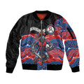Custom Knights Sleeve Zip Bomber Jacket Warrior Mascot With Aboriginal Indigenous
