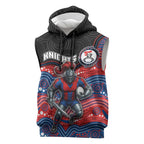Custom Knights Sleeveless Hoodie Warrior Mascot With Aboriginal Indigenous