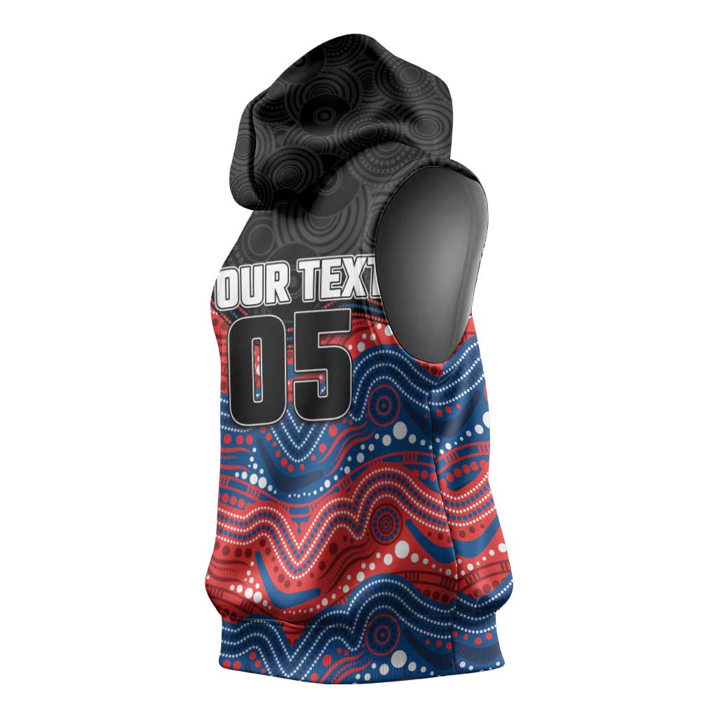 Custom Knights Sleeveless Hoodie Warrior Mascot With Aboriginal Indigenous