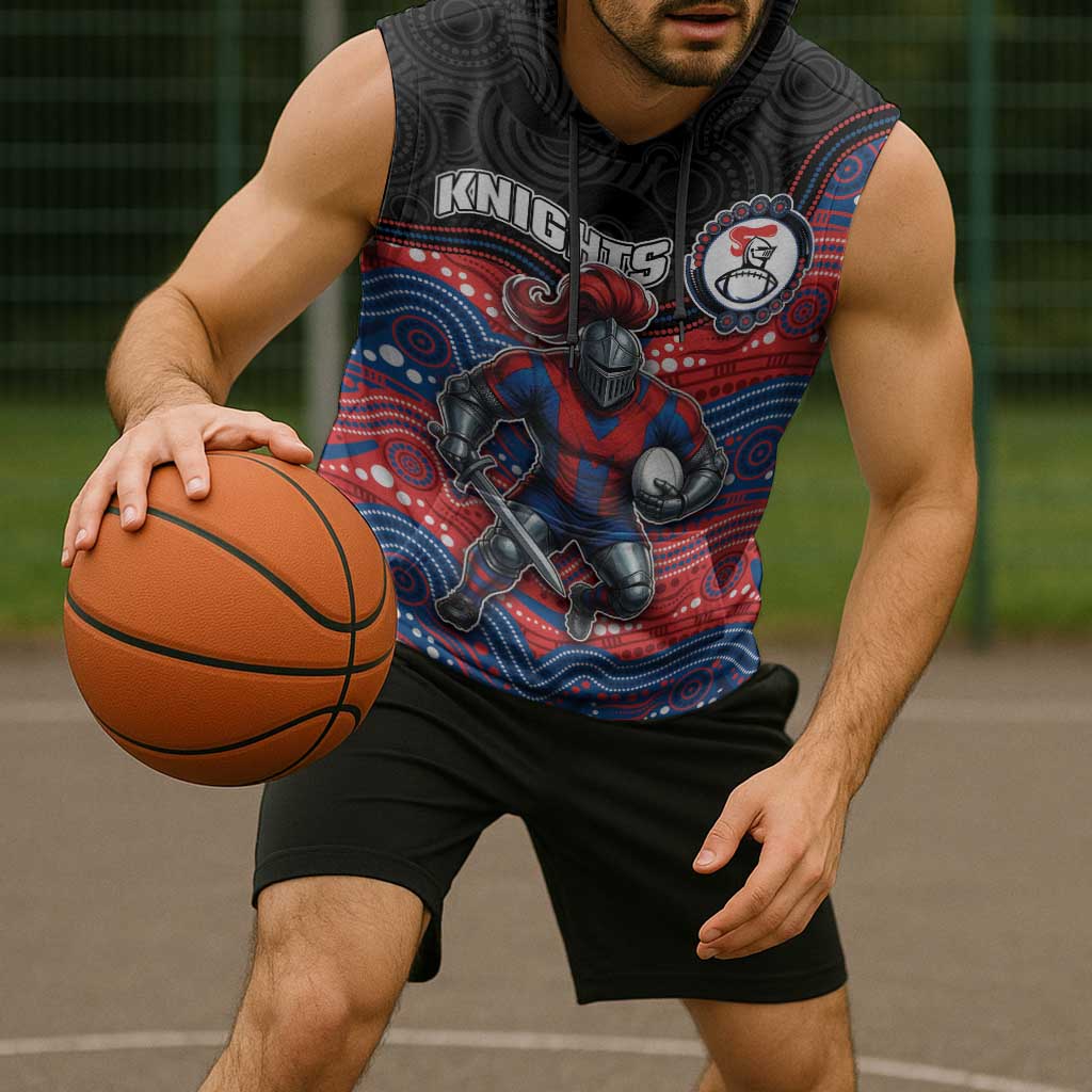 Custom Knights Sleeveless Hoodie Warrior Mascot With Aboriginal Indigenous
