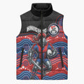 Custom Knights Sleeveless Puffer Jacket Warrior Mascot With Aboriginal Indigenous