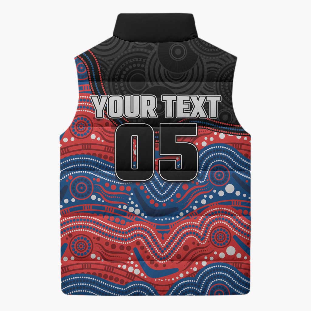 Custom Knights Sleeveless Puffer Jacket Warrior Mascot With Aboriginal Indigenous