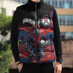 Custom Knights Sleeveless Puffer Jacket Warrior Mascot With Aboriginal Indigenous