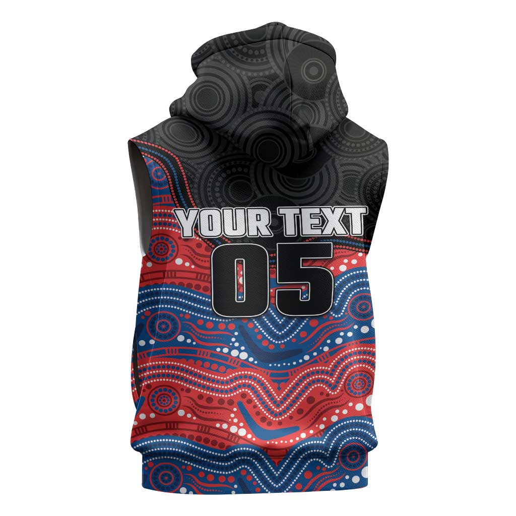 Custom Knights Sleeveless Zip Hoodie Warrior Mascot With Aboriginal Indigenous