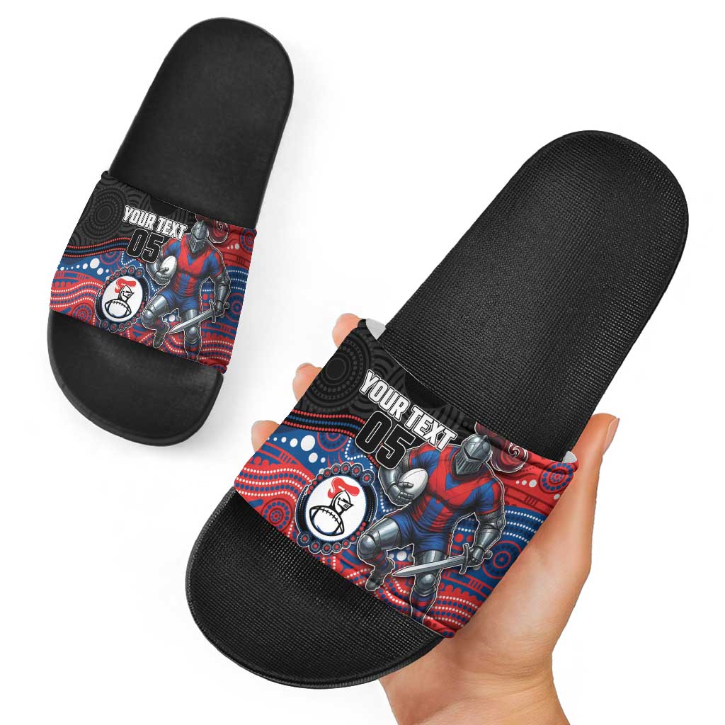 Custom Knights Slide Sandals Warrior Mascot With Aboriginal Indigenous