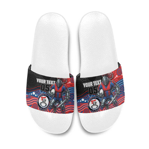 Custom Knights Slide Sandals Warrior Mascot With Aboriginal Indigenous