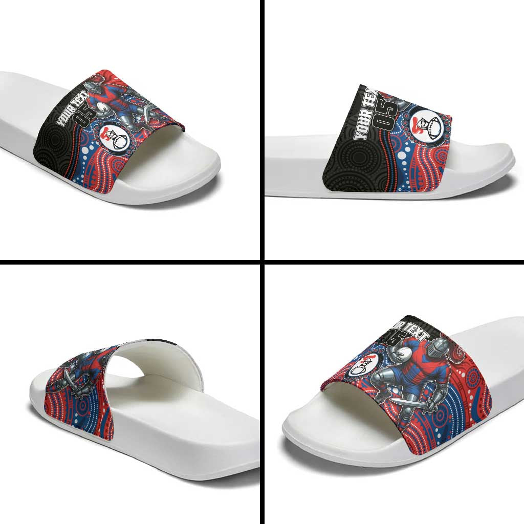 Custom Knights Slide Sandals Warrior Mascot With Aboriginal Indigenous