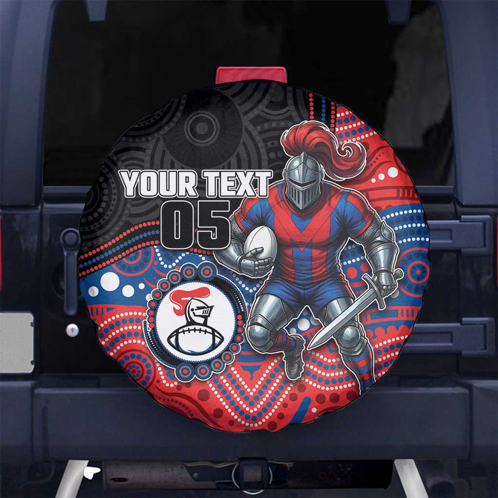 Custom Knights Spare Tire Cover Warrior Mascot With Aboriginal Indigenous
