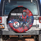 Custom Knights Spare Tire Cover Warrior Mascot With Aboriginal Indigenous