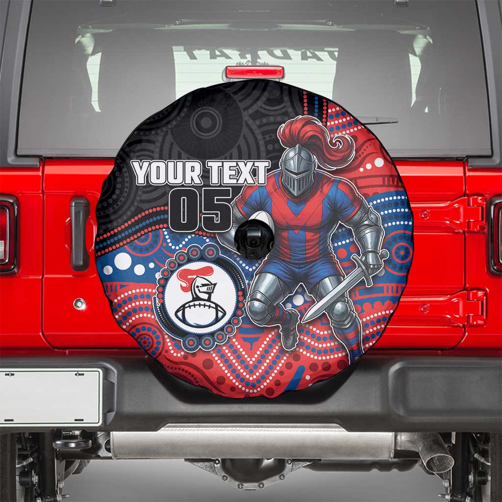 Custom Knights Spare Tire Cover Warrior Mascot With Aboriginal Indigenous